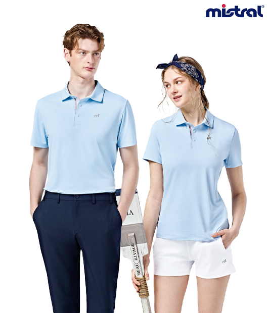 미스트랄 스판 반팔카라티셔츠 / 663109 / 스카이
